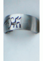 Стоманен гравиран пръстен с татуировка модел 9- размер 18